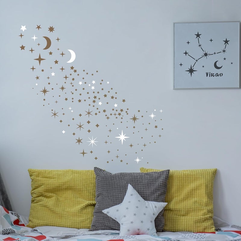Keluna Star Stencils for Wall Decor - 16 Pcs Reusable Star Moon Zodiac Constellation Stencils for Wood, Canvas, Furniture - Image 4
